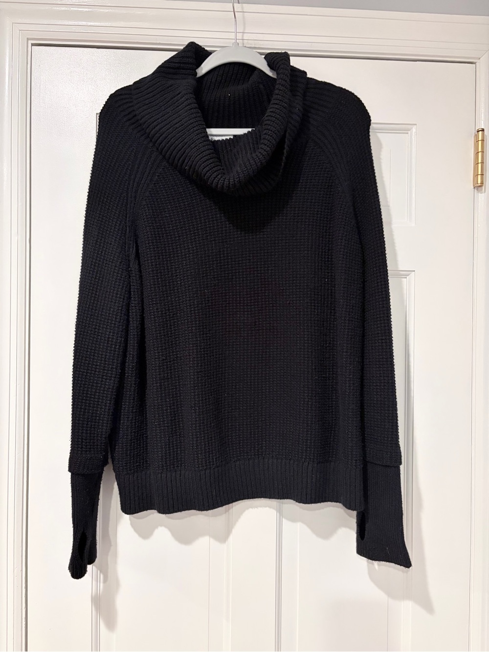Market & Spruce XXL Black Cowl Neck Sweater Thumbhole Long Sleeve